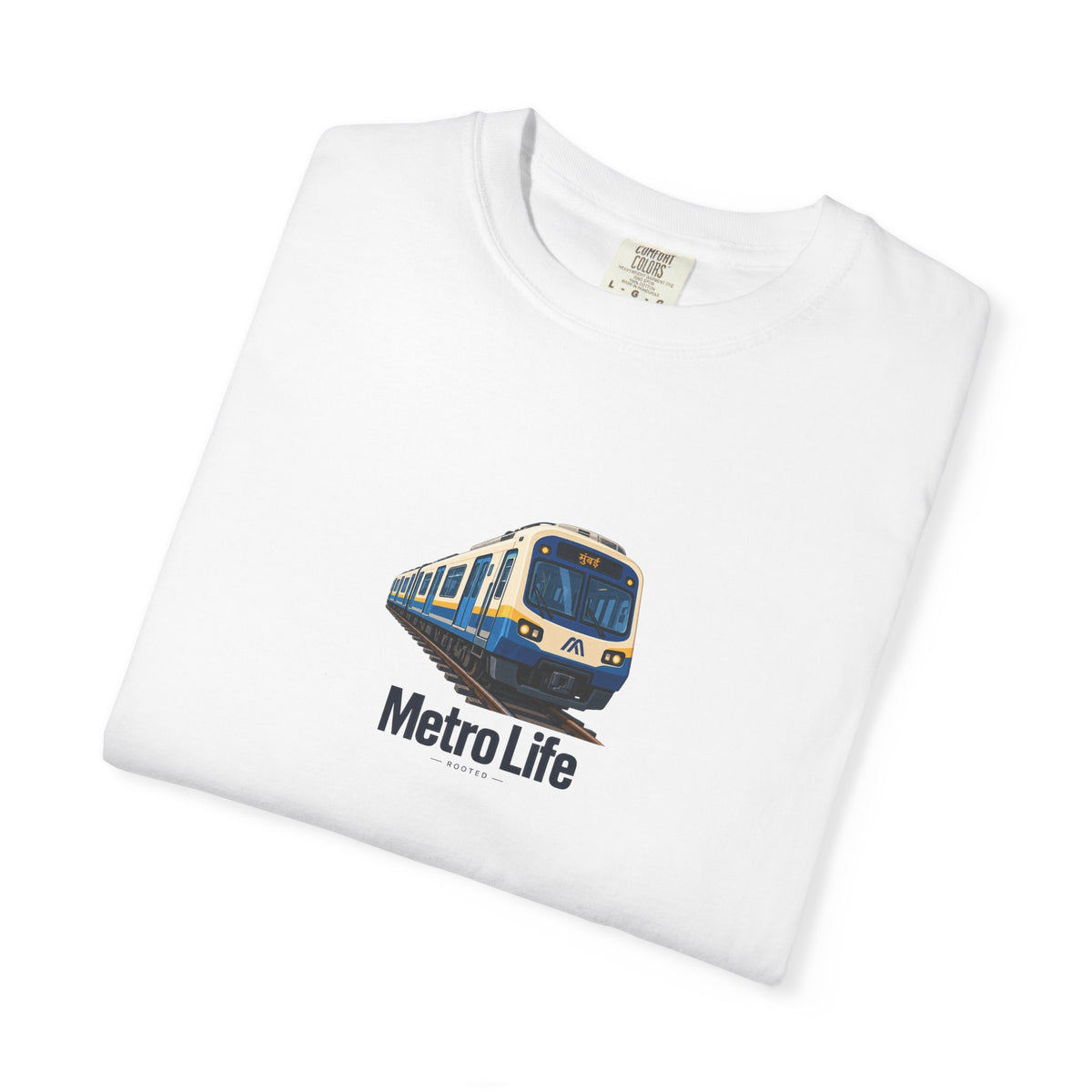Metro Life — Rooted White Garment-Dyed T-Shirt