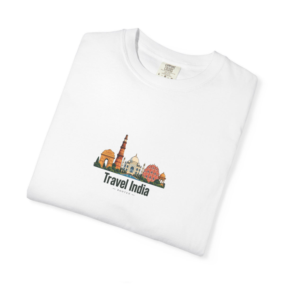 Travel India — Rooted White Garment-Dyed T-Shirt