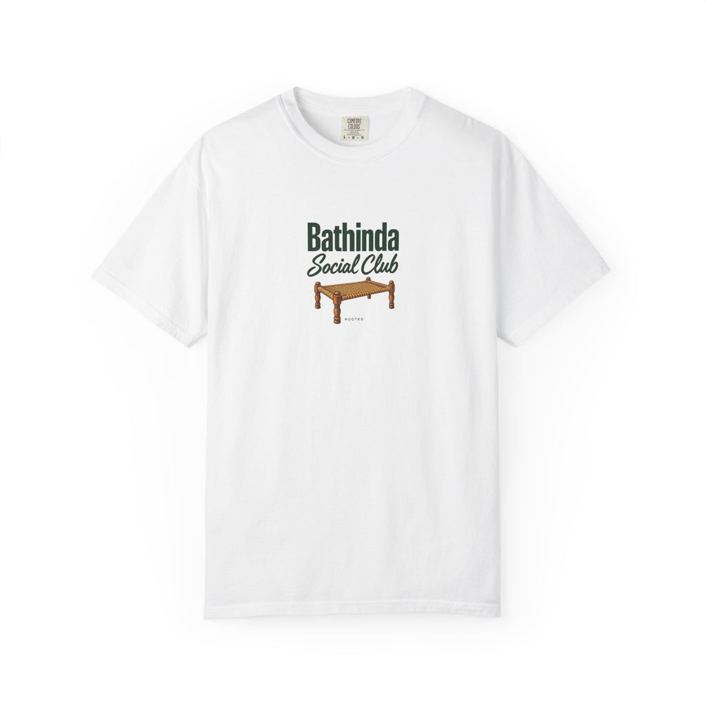 Bathinda Social Club — Rooted White Garment-Dyed T-Shirt