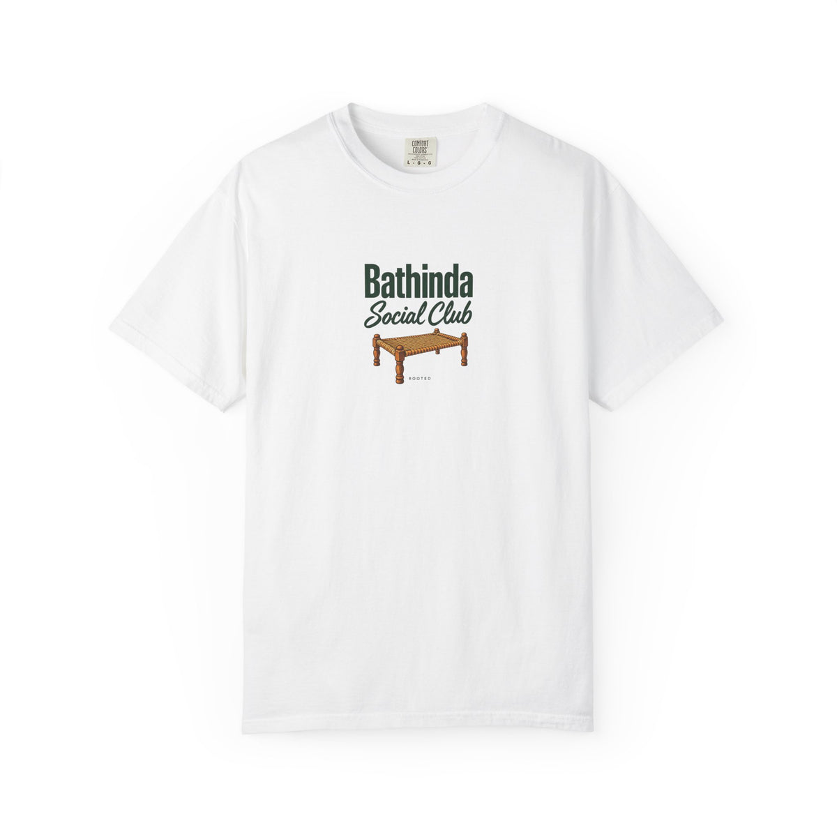 Bathinda Social Club — Rooted White Garment-Dyed T-Shirt