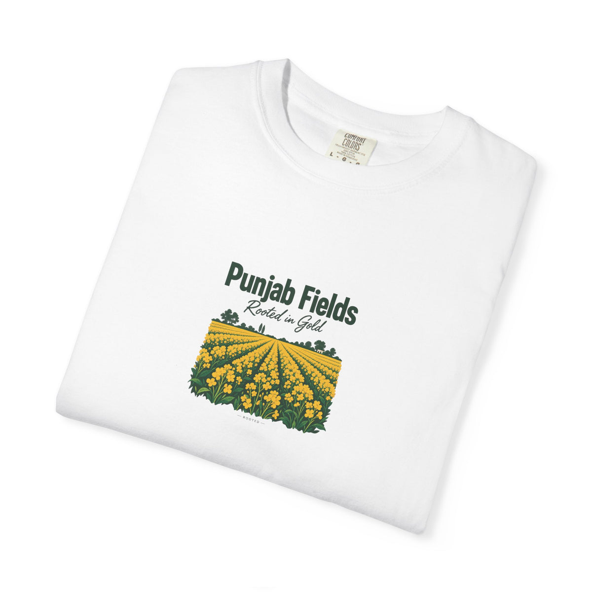 Punjab Fields — Rooted White Garment-Dyed T-Shirt