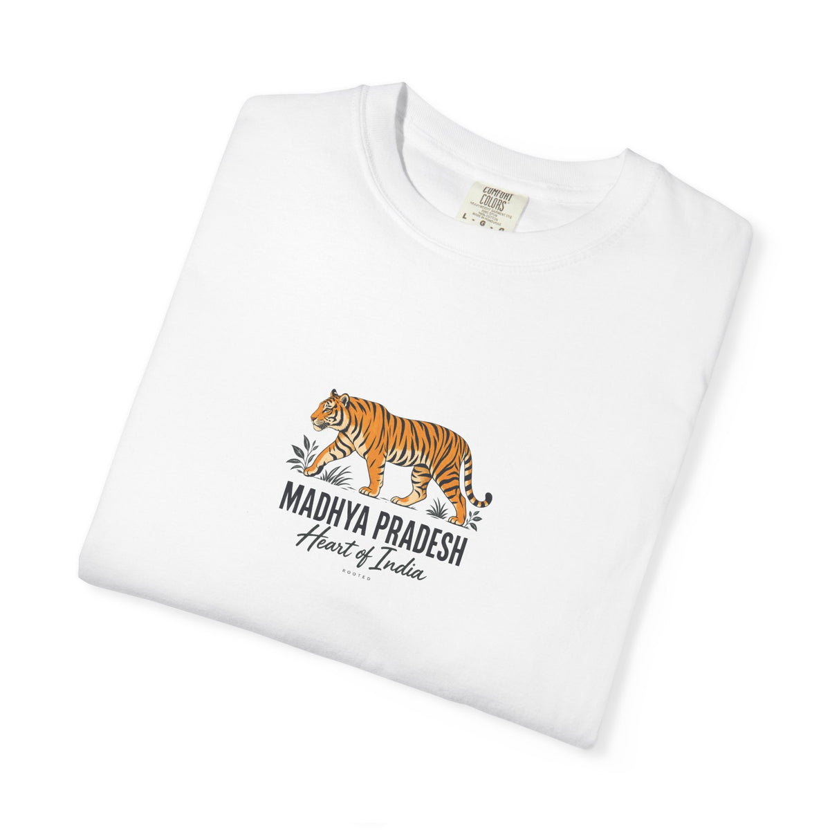 Madhya Pradesh — Heart of India — Rooted White Garment-Dyed T-Shirt