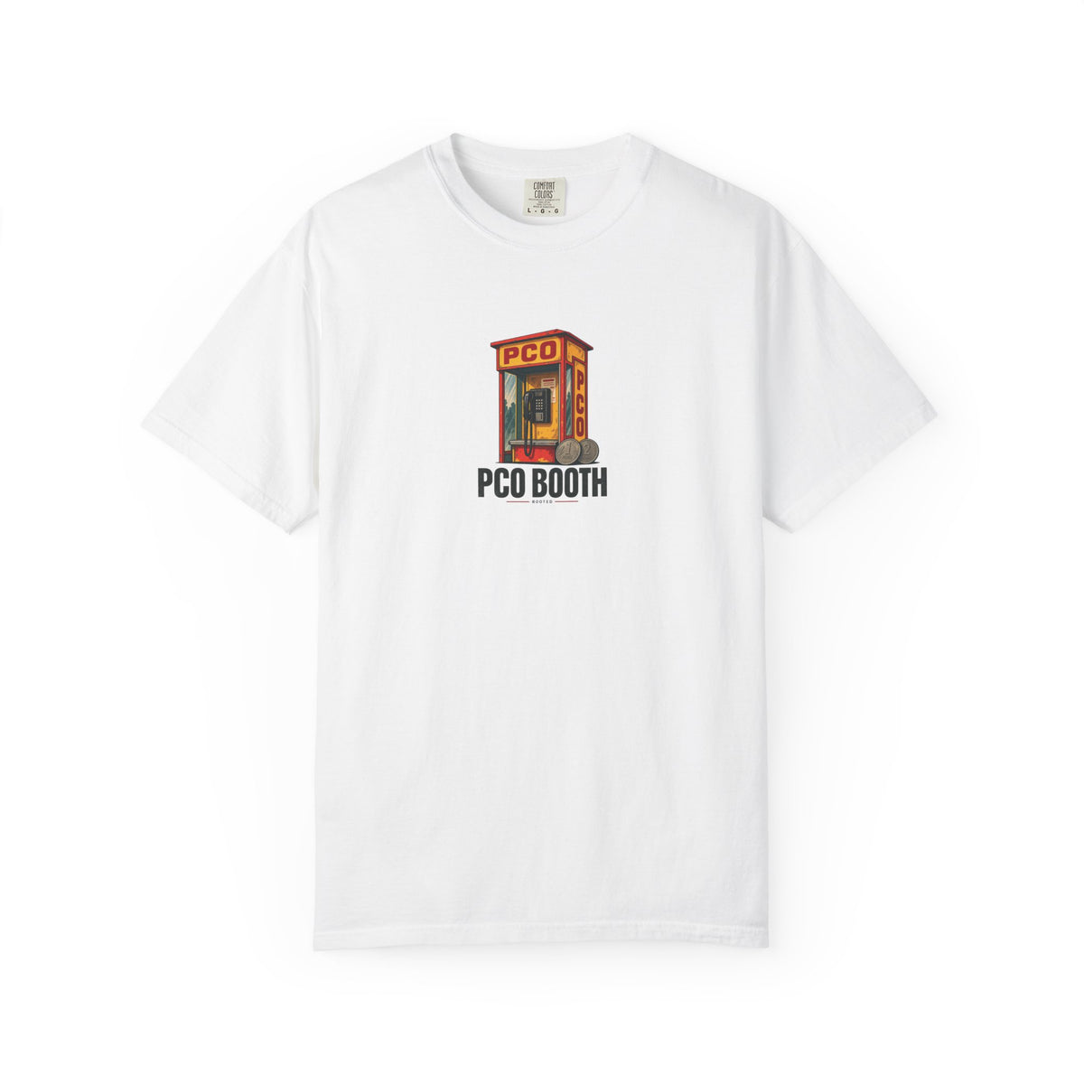 PCO Booth — Rooted White Garment-Dyed T-Shirt