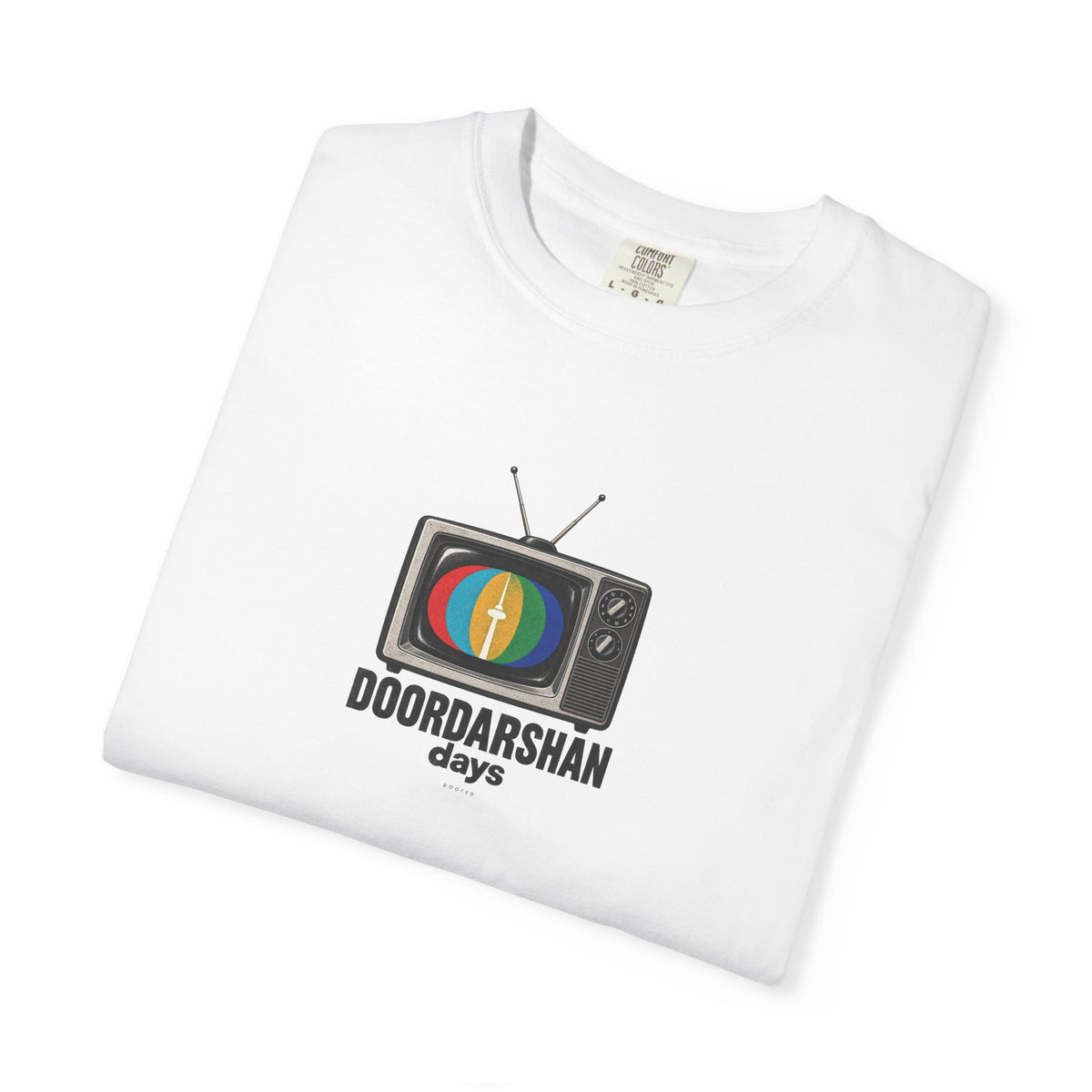 Doordarshan Days — Rooted White Garment-Dyed T-Shirt