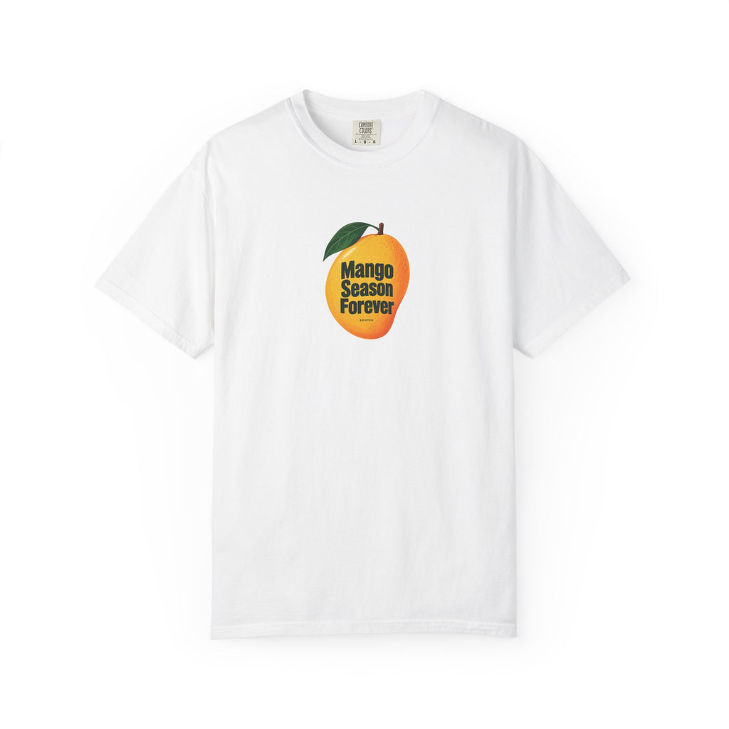Mango Season Forever — Rooted White Garment-Dyed T-Shirt