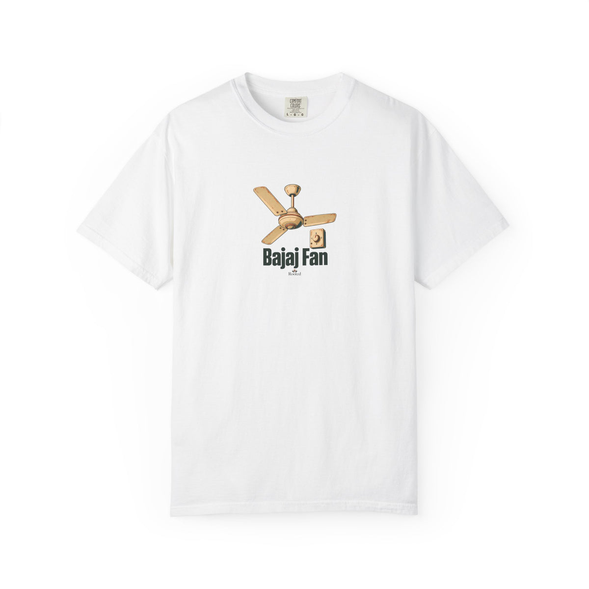 Bajaj Fan — Rooted White Garment-Dyed T-Shirt