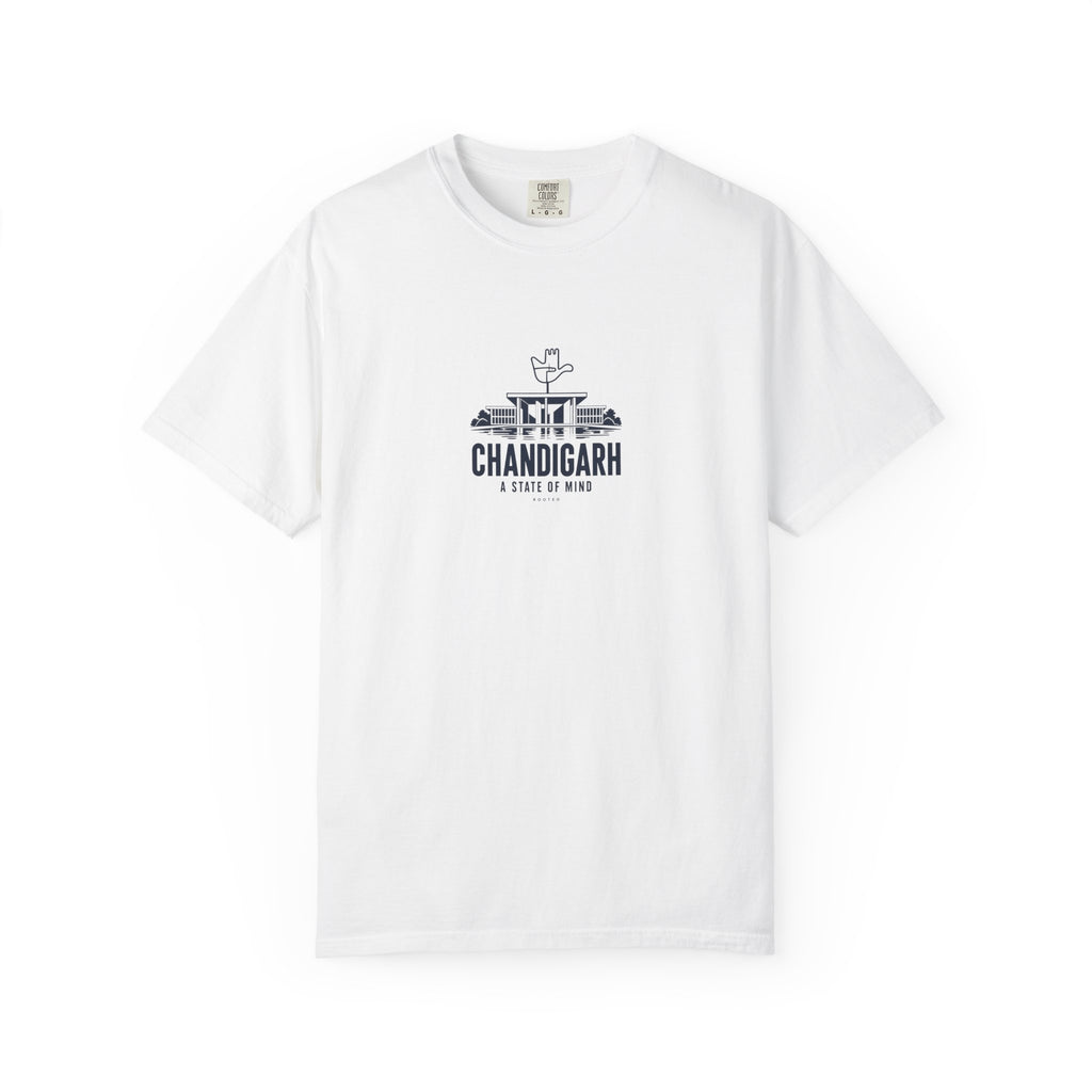 Chandigarh State of Mind — Rooted White Garment-Dyed T-Shirt