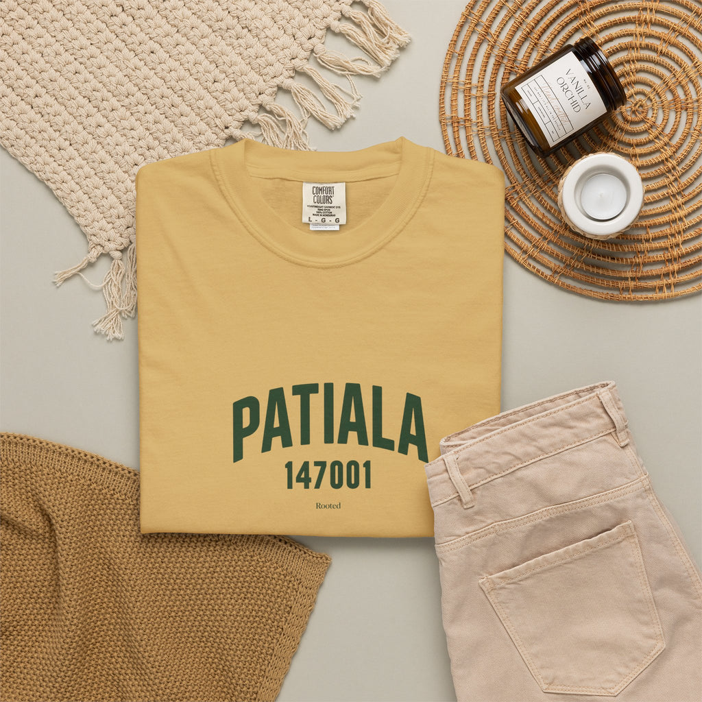 Patiala 147001 — Rooted White Garment-Dyed T-Shirt