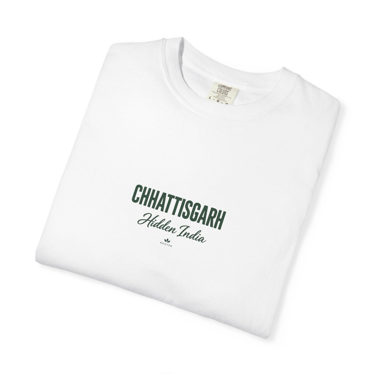 Chhattisgarh Hidden India — Rooted White Garment-Dyed T-Shirt