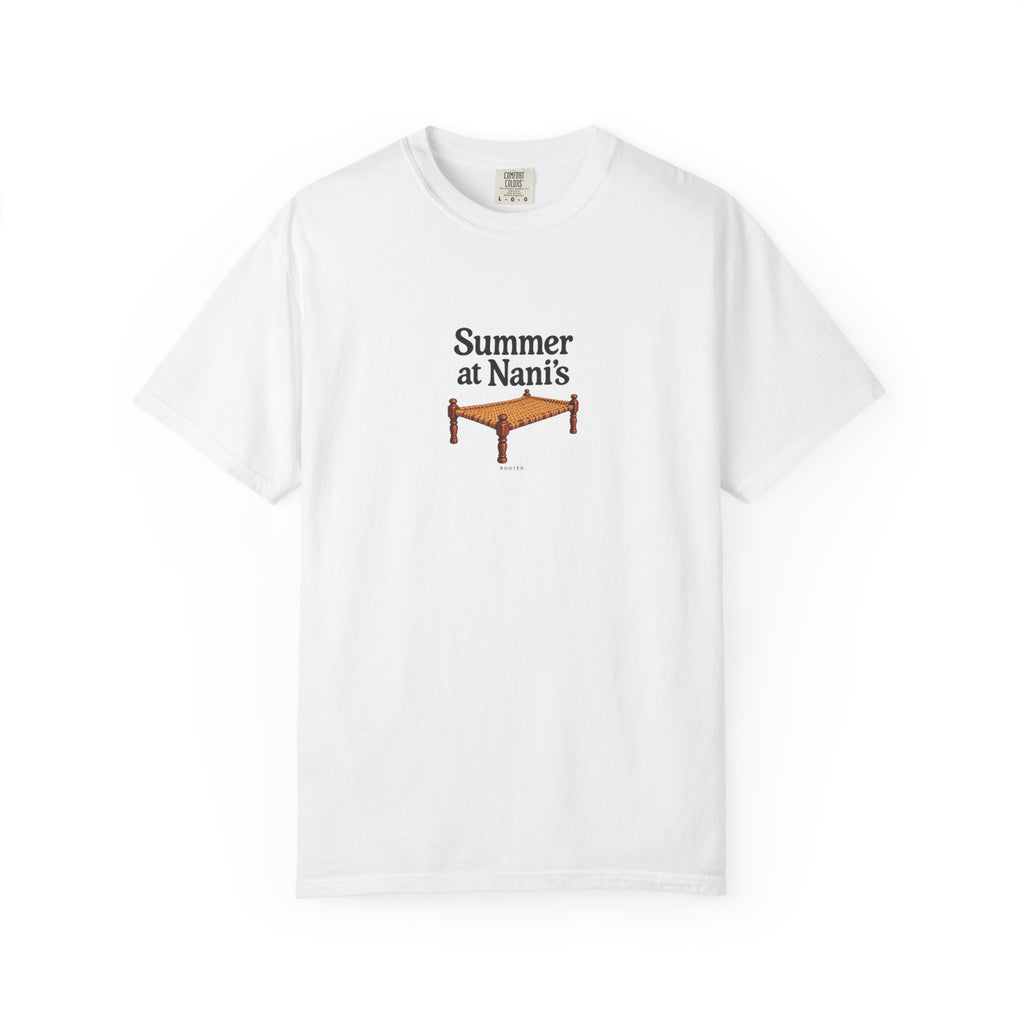 Summer at Nani’s — Rooted White Garment-Dyed T-Shirt