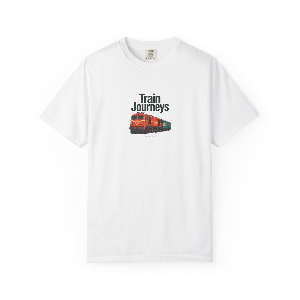 Train Journeys — Rooted White Garment-Dyed T-Shirt