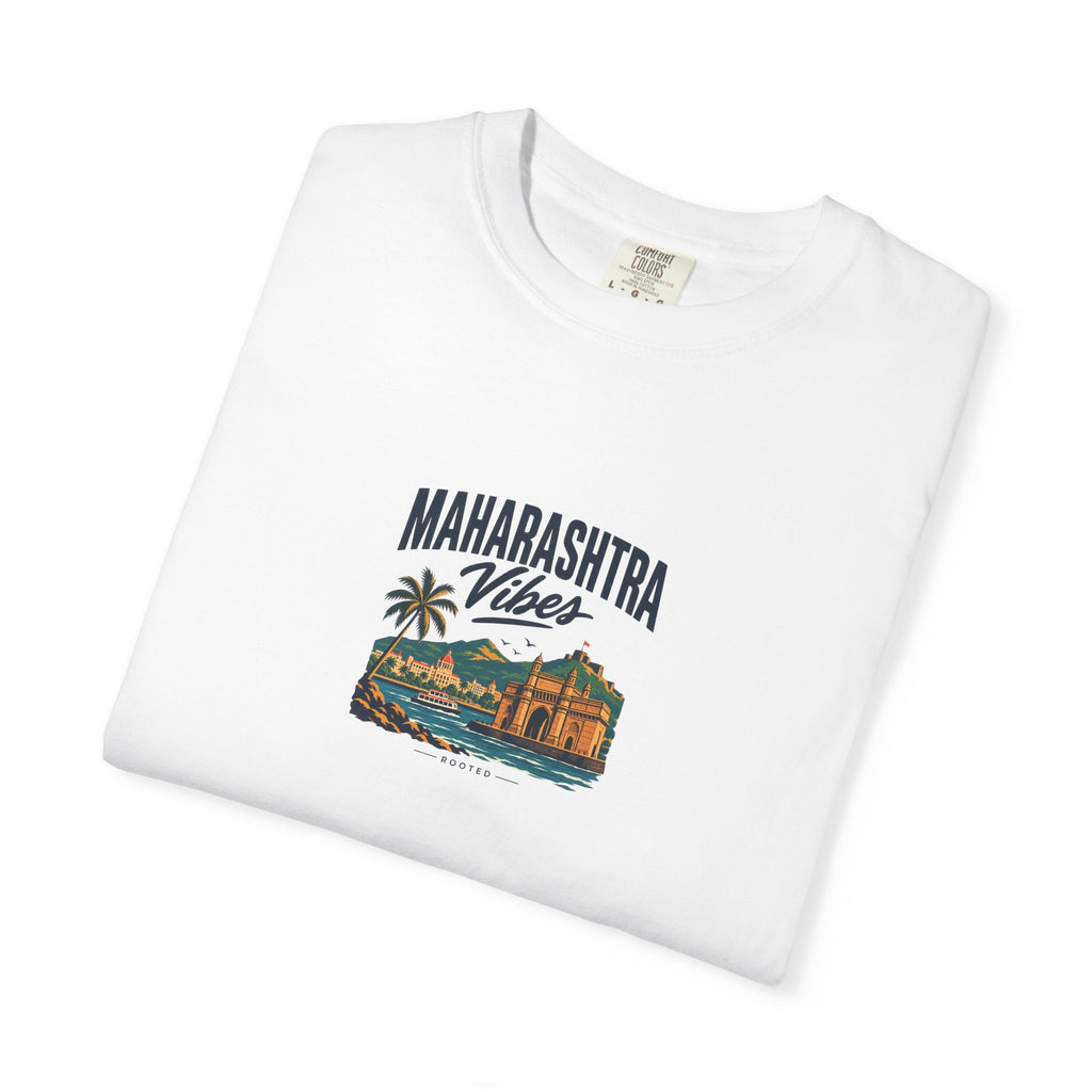 Maharashtra Vibes — Rooted White Garment-Dyed T-Shirt