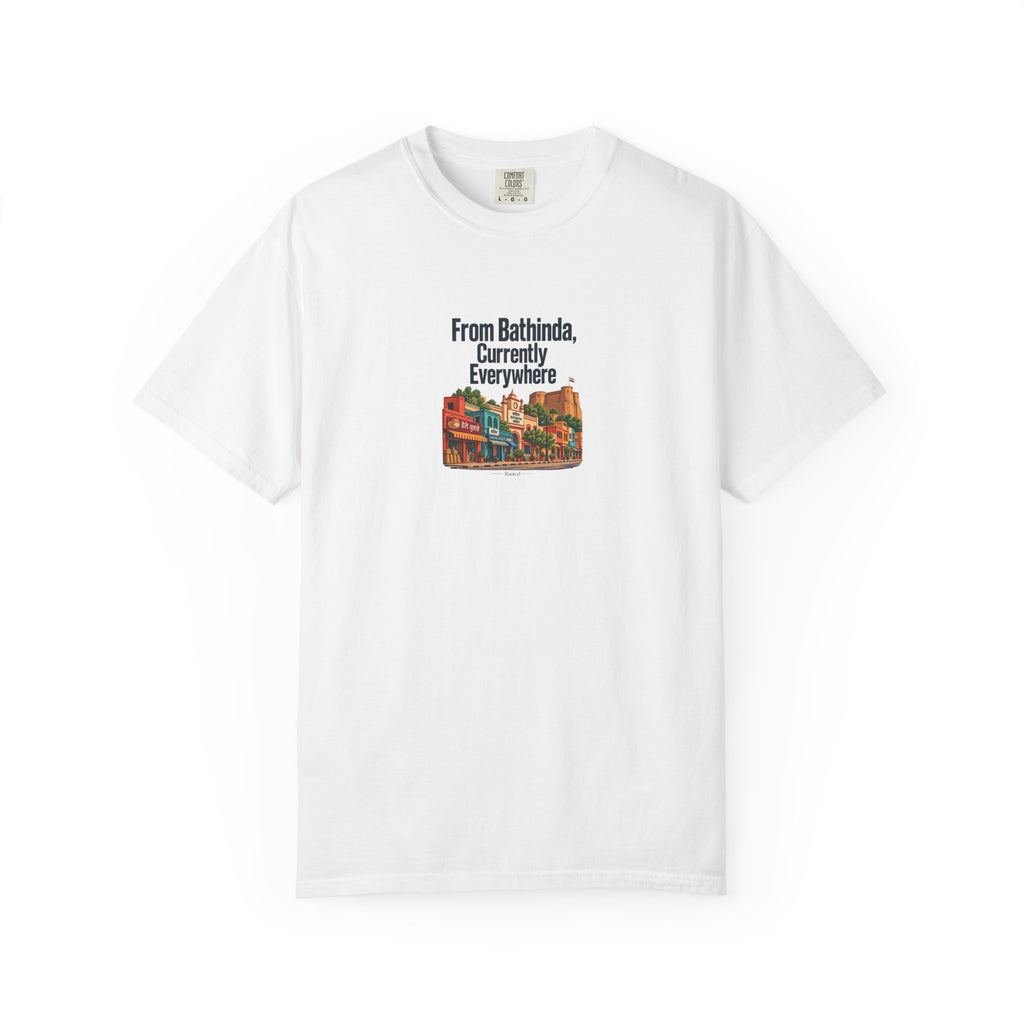 From Bathinda, Currently Everywhere — Rooted White Garment-Dyed T-Shirt