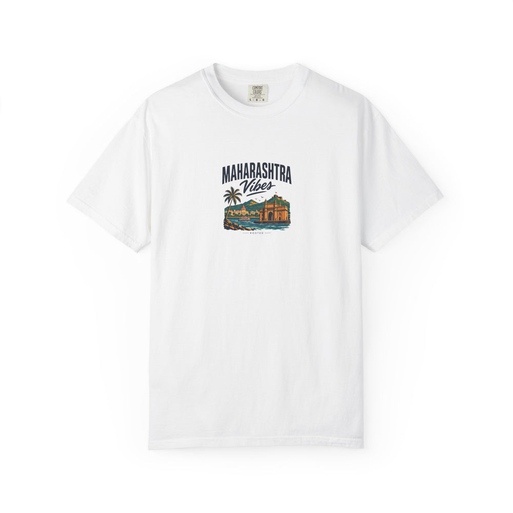 Maharashtra Vibes — Rooted White Garment-Dyed T-Shirt