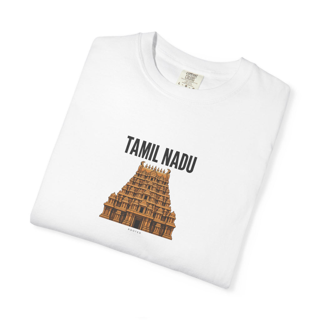 Tamil Nadu — Rooted White Garment-Dyed T-Shirt