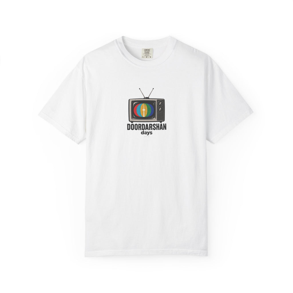 Doordarshan Days — Rooted White Garment-Dyed T-Shirt