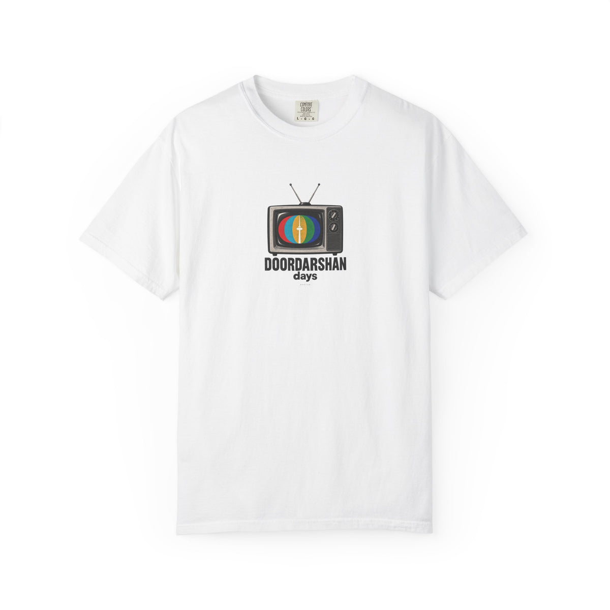 Doordarshan Days — Rooted White Garment-Dyed T-Shirt