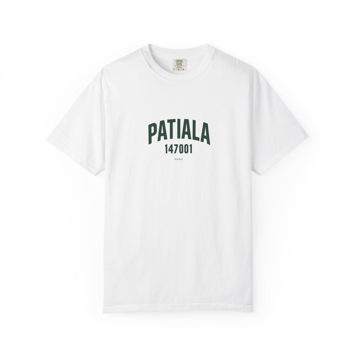 Patiala 147001 — Rooted White Garment-Dyed T-Shirt