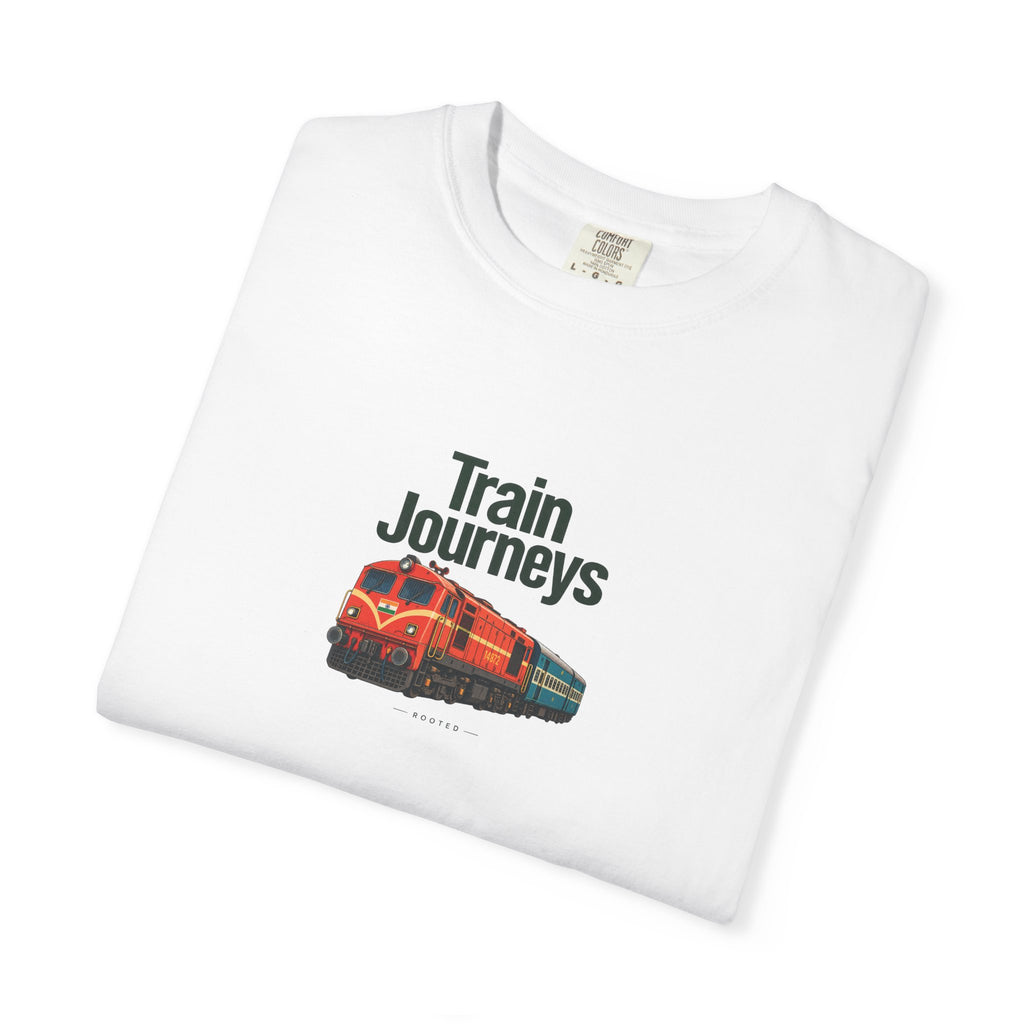 Train Journeys — Rooted White Garment-Dyed T-Shirt