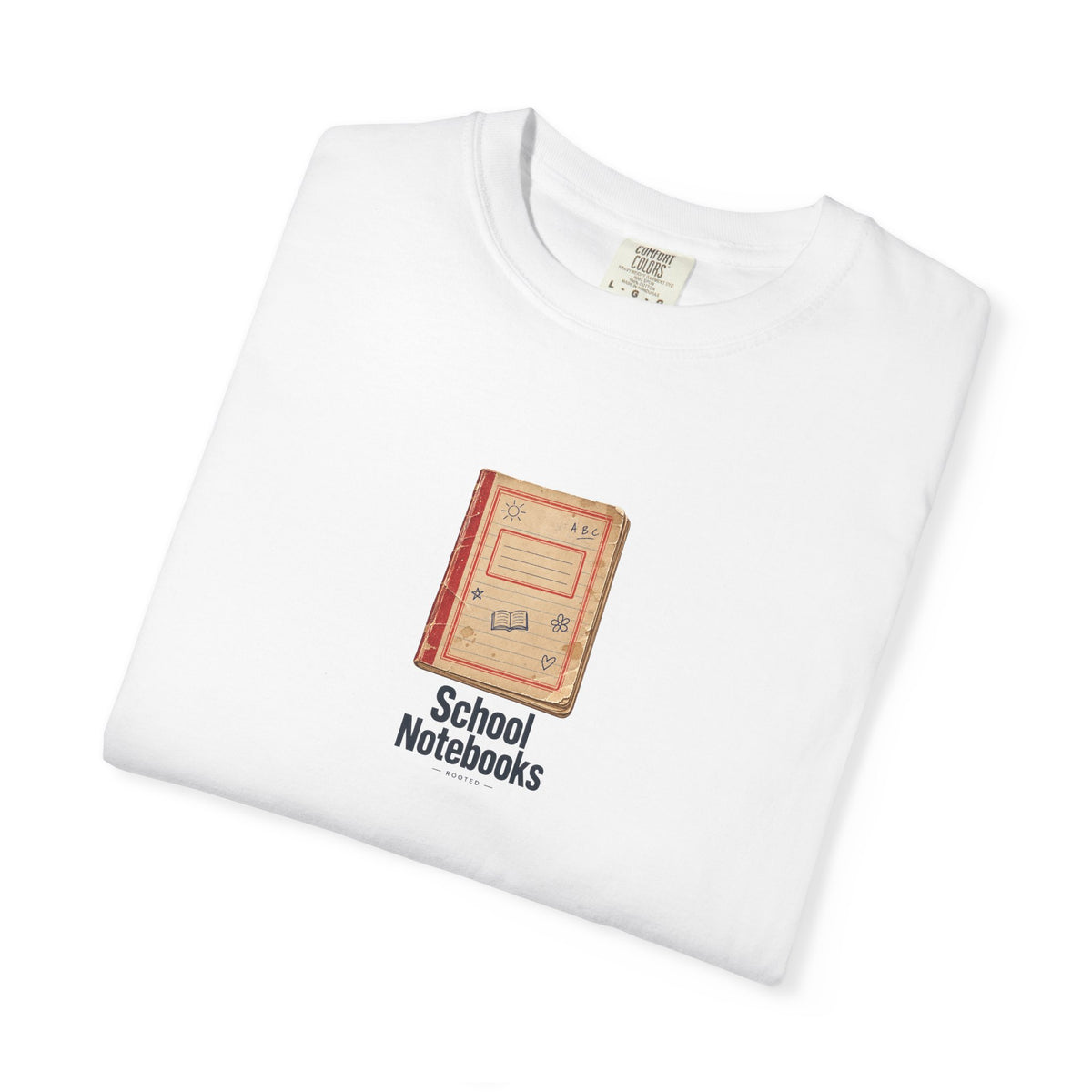 School Notebooks — Rooted White Garment-Dyed T-Shirt