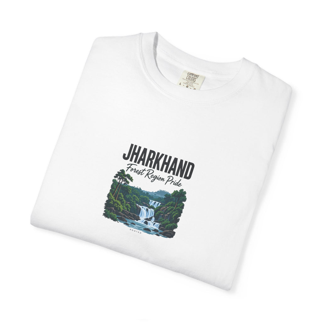 Jharkhand — Forest Region Pride — Rooted White Garment-Dyed T-Shirt