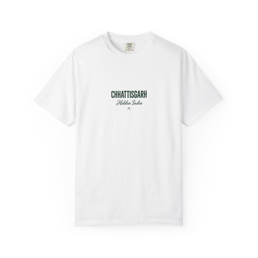 Chhattisgarh Hidden India — Rooted White Garment-Dyed T-Shirt