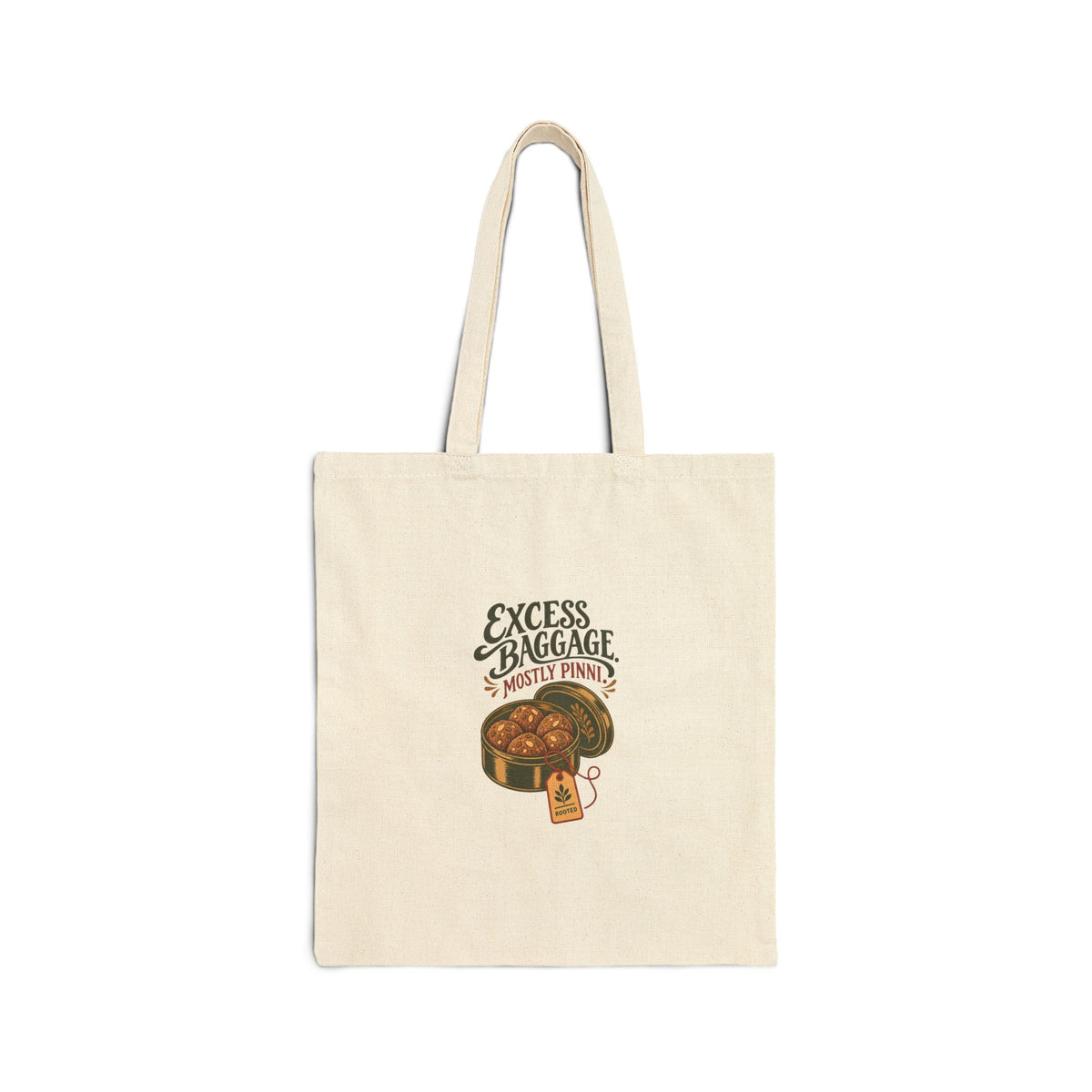 Excess Baggage. Mostly Pinni. — Rooted Canvas Tote