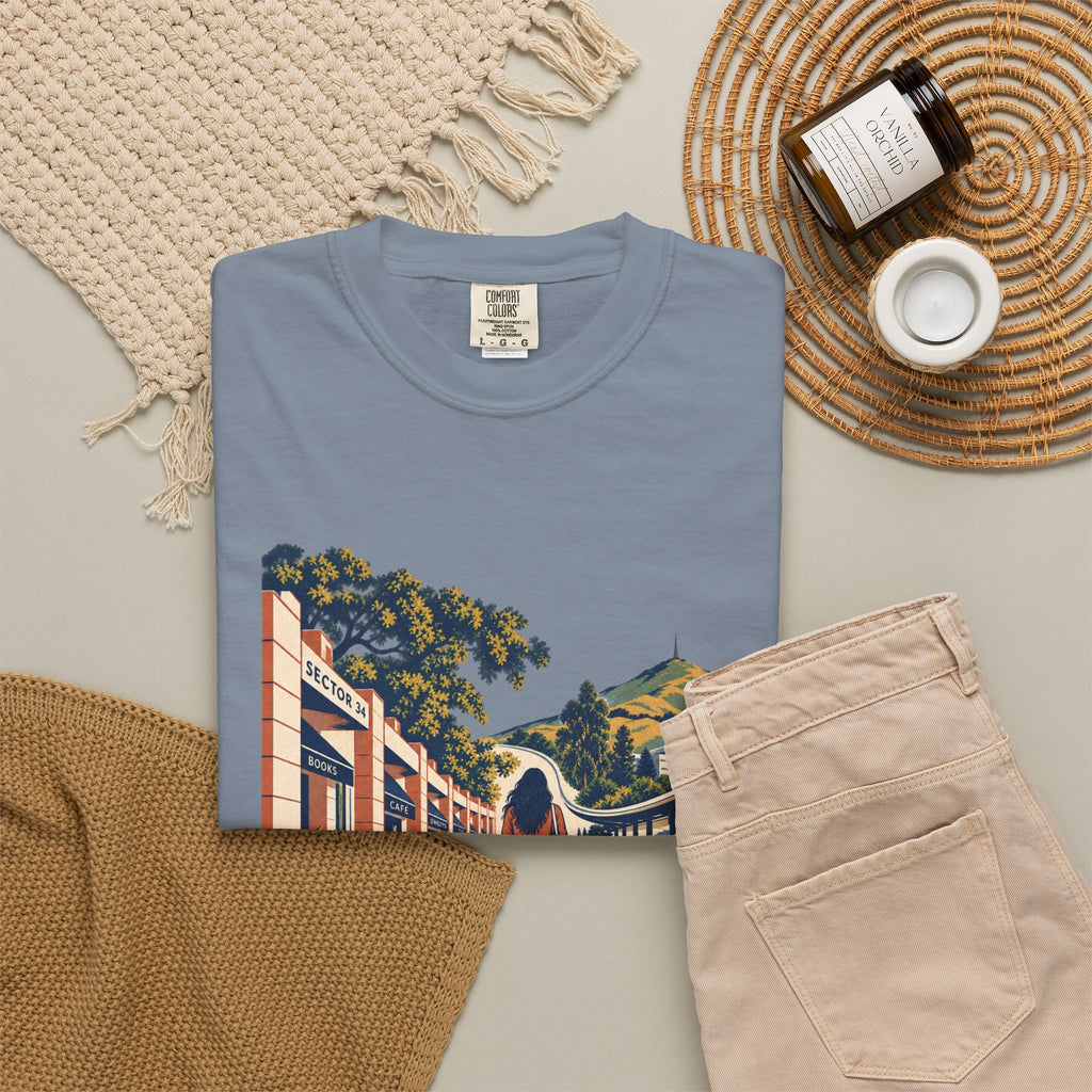 From Sector 34 to Fremont— Rooted White Garment-Dyed T-Shirt