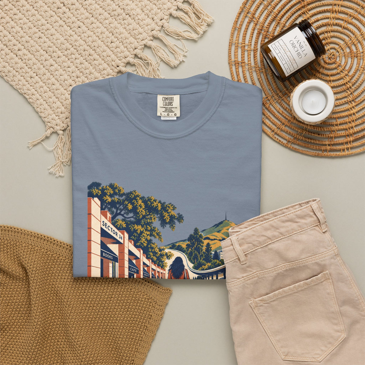 From Sector 34 to Fremont— Rooted White Garment-Dyed T-Shirt