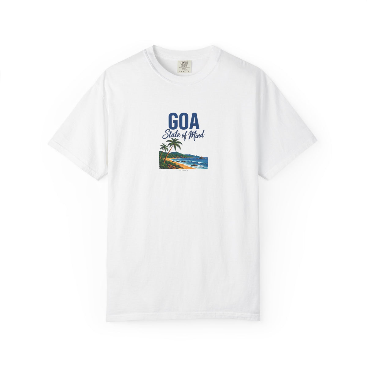 Goa State of Mind — Rooted White Garment-Dyed T-Shirt