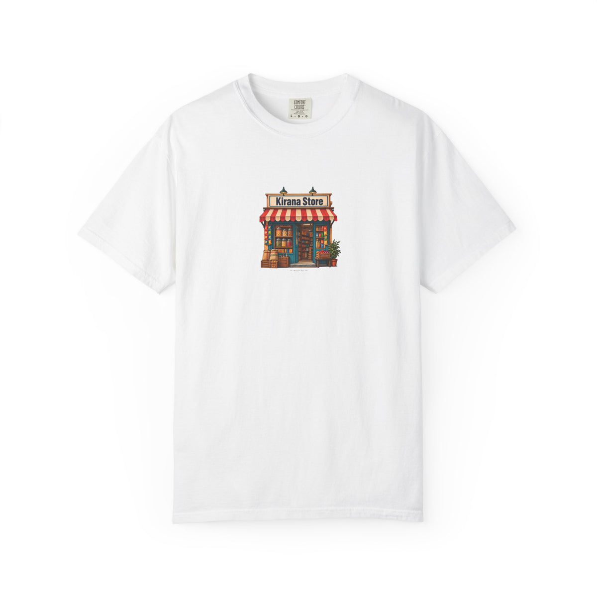 Kirana Store — Rooted White Garment-Dyed T-Shirt