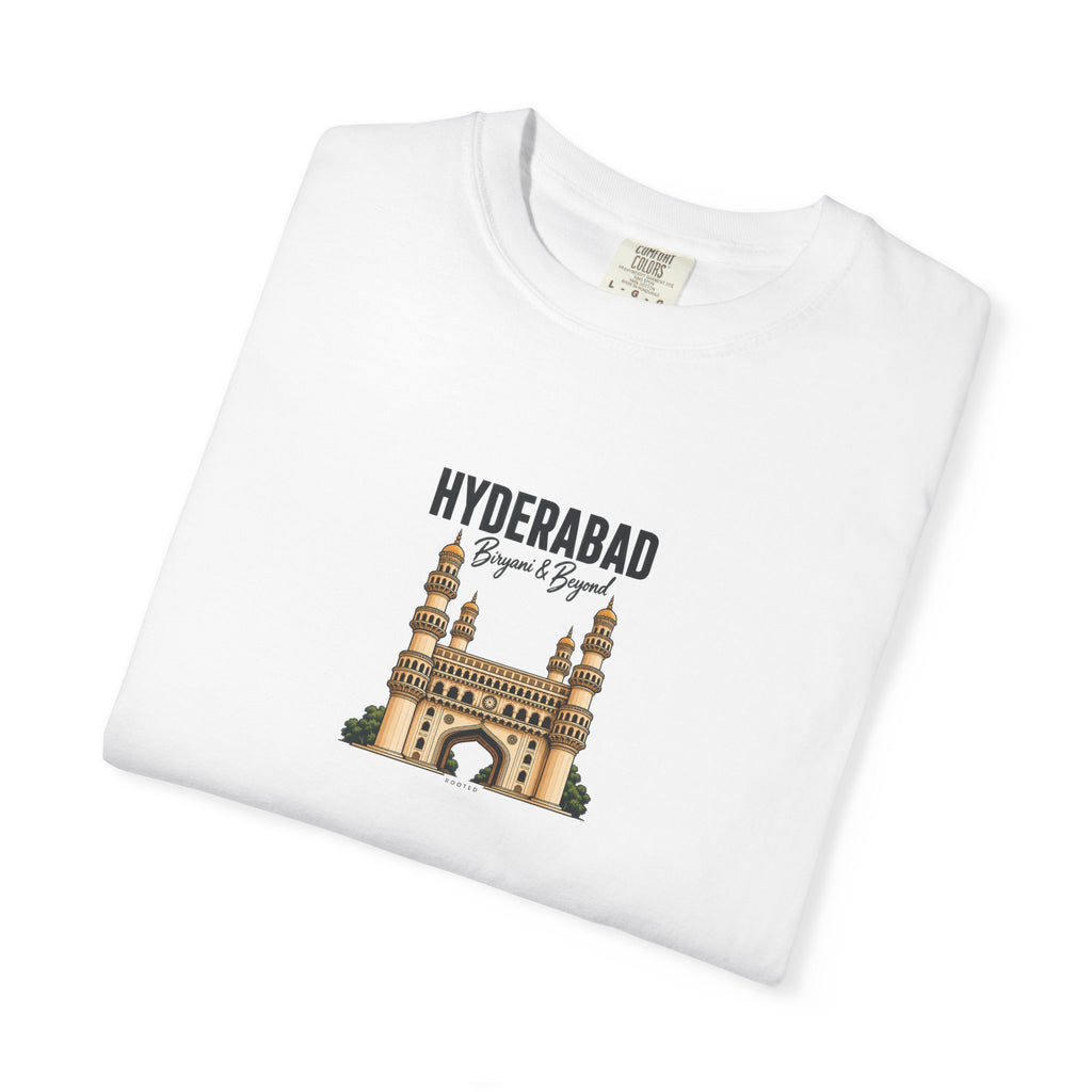 Hyderabad — Biryani & Beyond — Rooted White Garment-Dyed T-Shirt