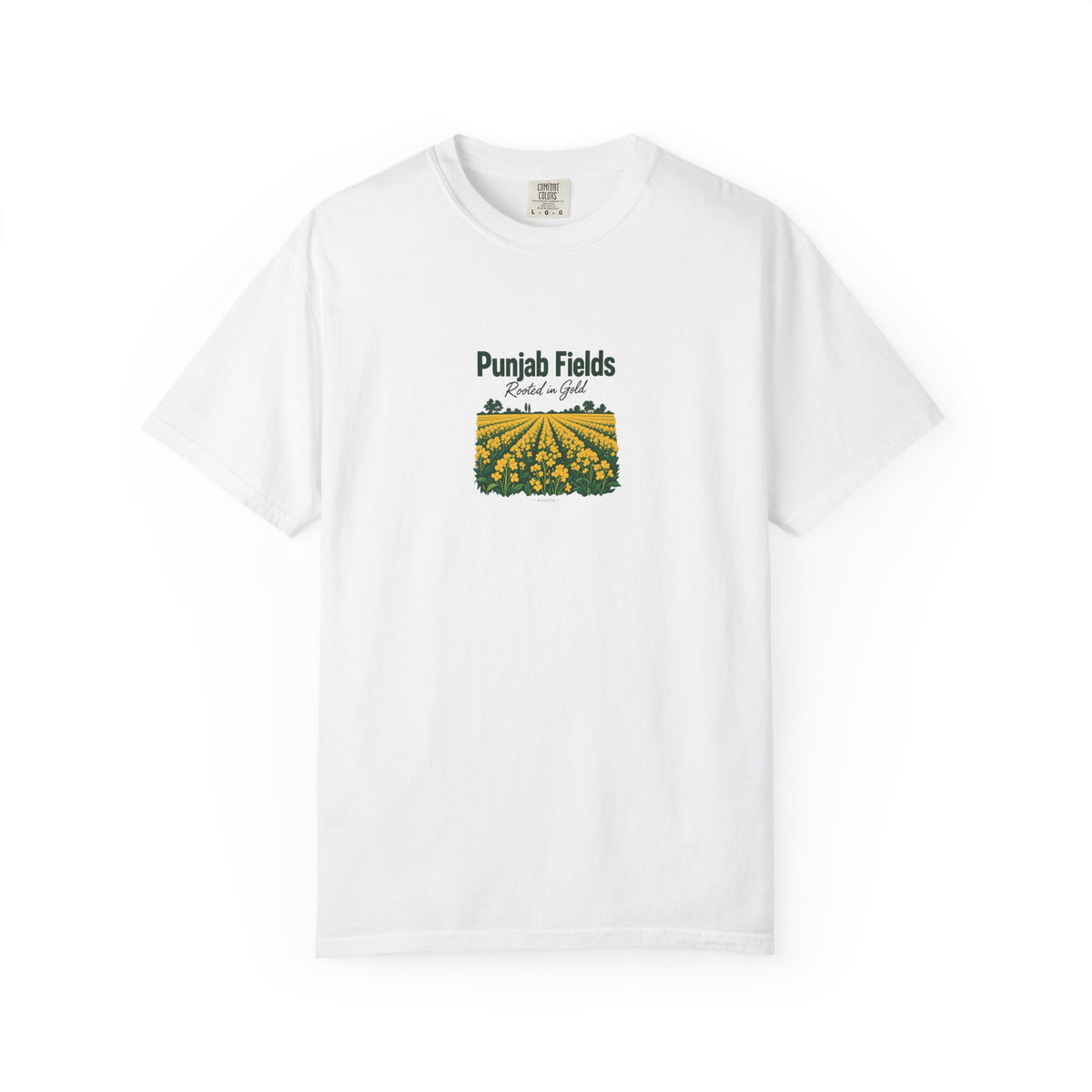 Punjab Fields — Rooted White Garment-Dyed T-Shirt