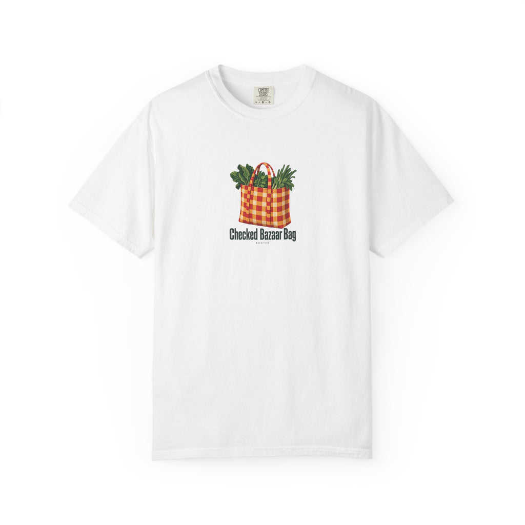 Checked Bazaar Bag — Rooted White Garment-Dyed T-Shirt