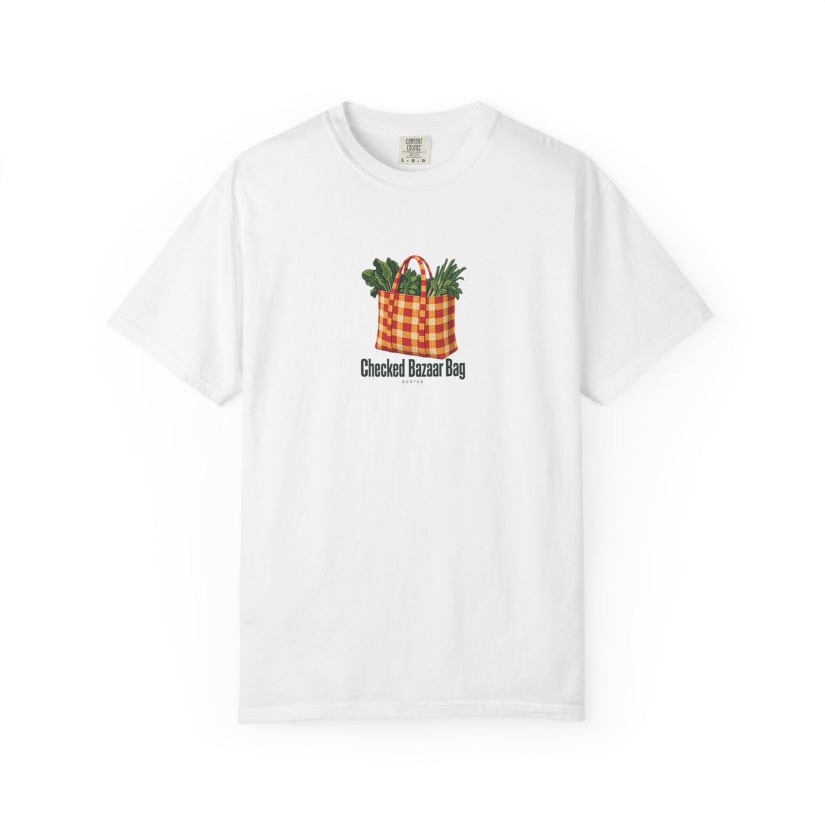 Checked Bazaar Bag — Rooted White Garment-Dyed T-Shirt