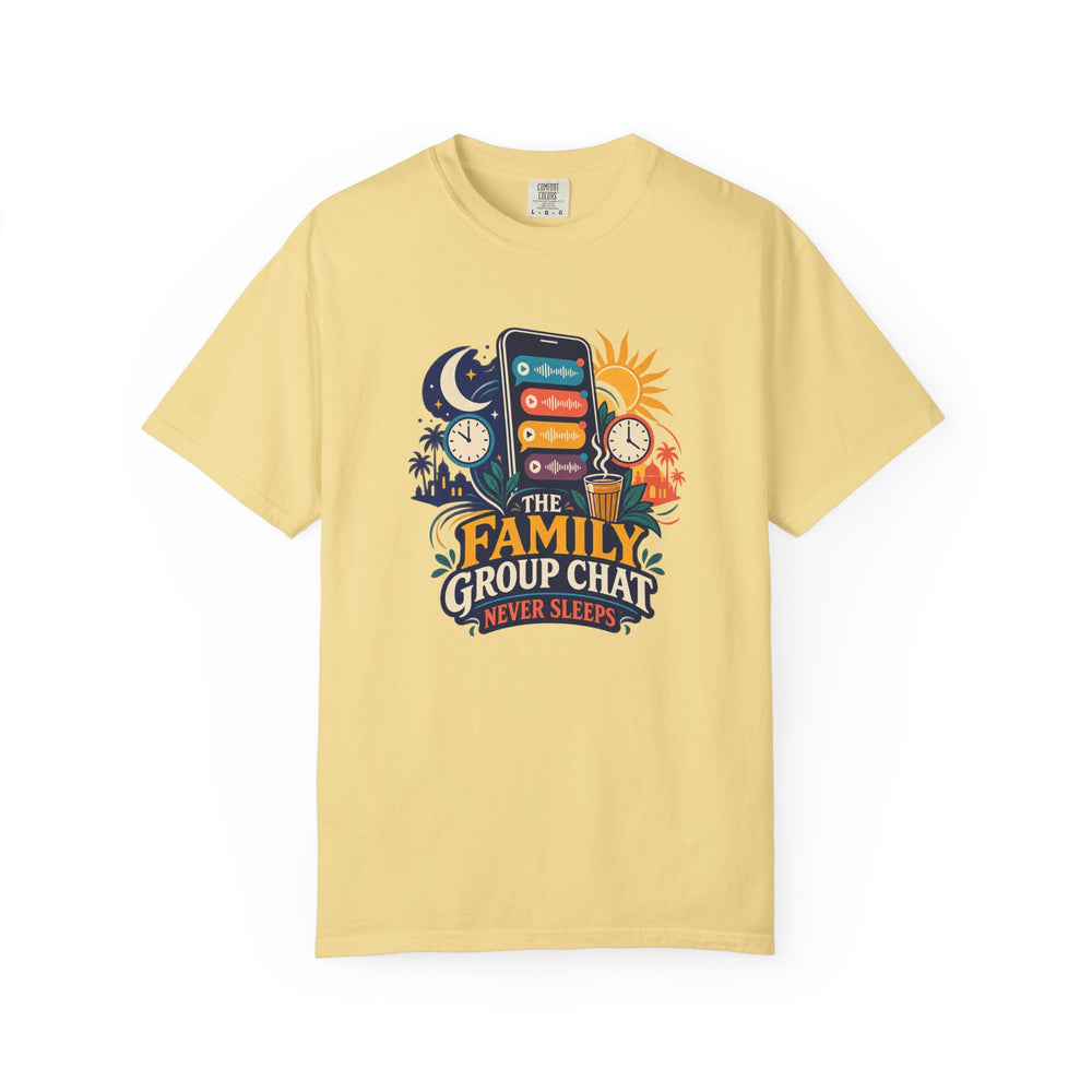 The Family Group Chat Never Sleeps — Diaspora Graphic T-Shirt
