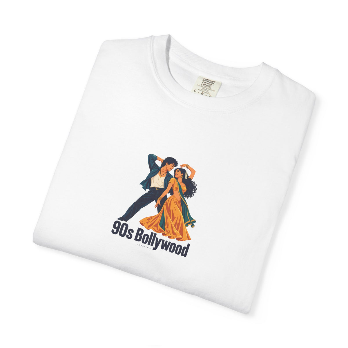90s Bollywood — Rooted White Garment-Dyed T-Shirt