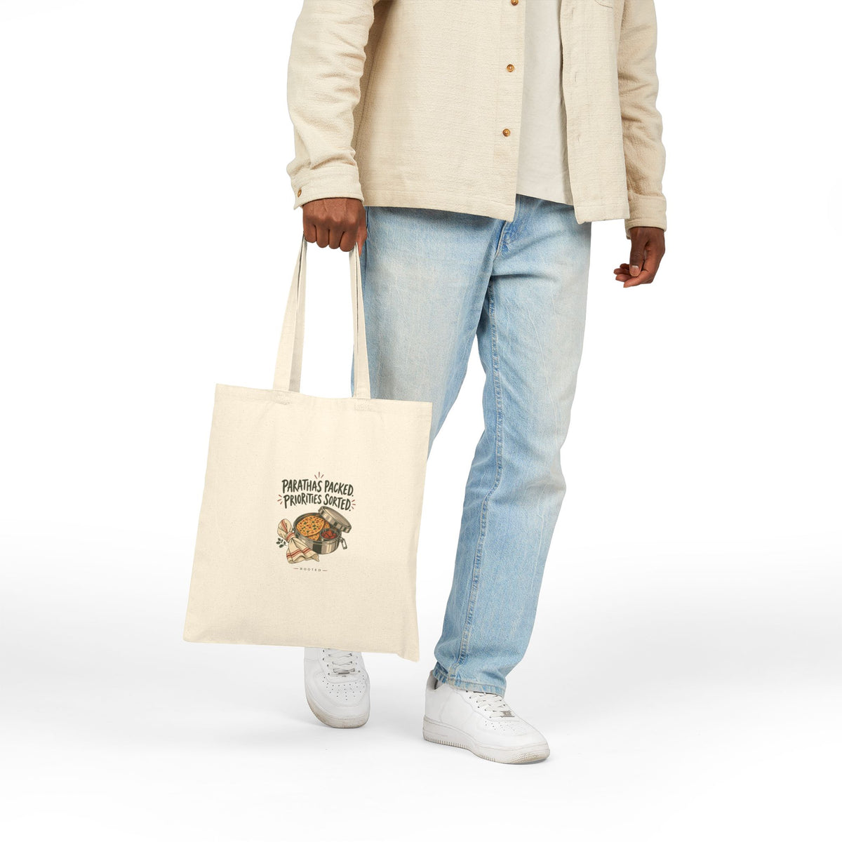 Parathas Packed. Priorities Sorted. — Rooted Canvas Tote