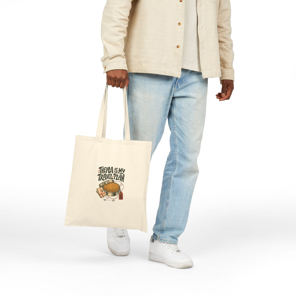 Thepla Is My Travel Plan — Rooted Canvas Tote