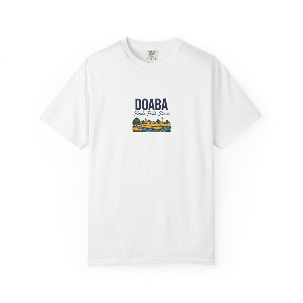 Doaba — People, Fields, Stories — Rooted White Garment-Dyed T-Shirt