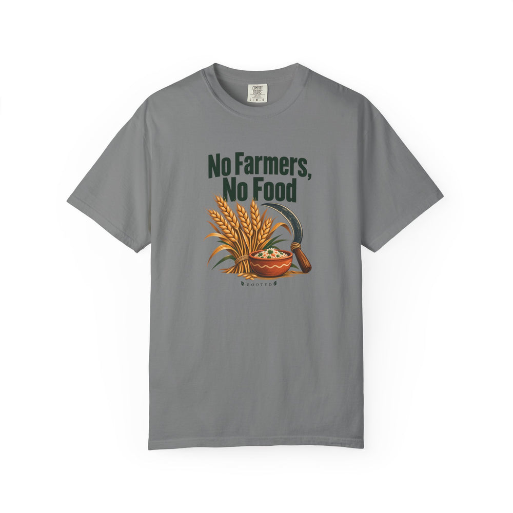No Farmers, No Food — Rooted White Garment-Dyed T-Shirt