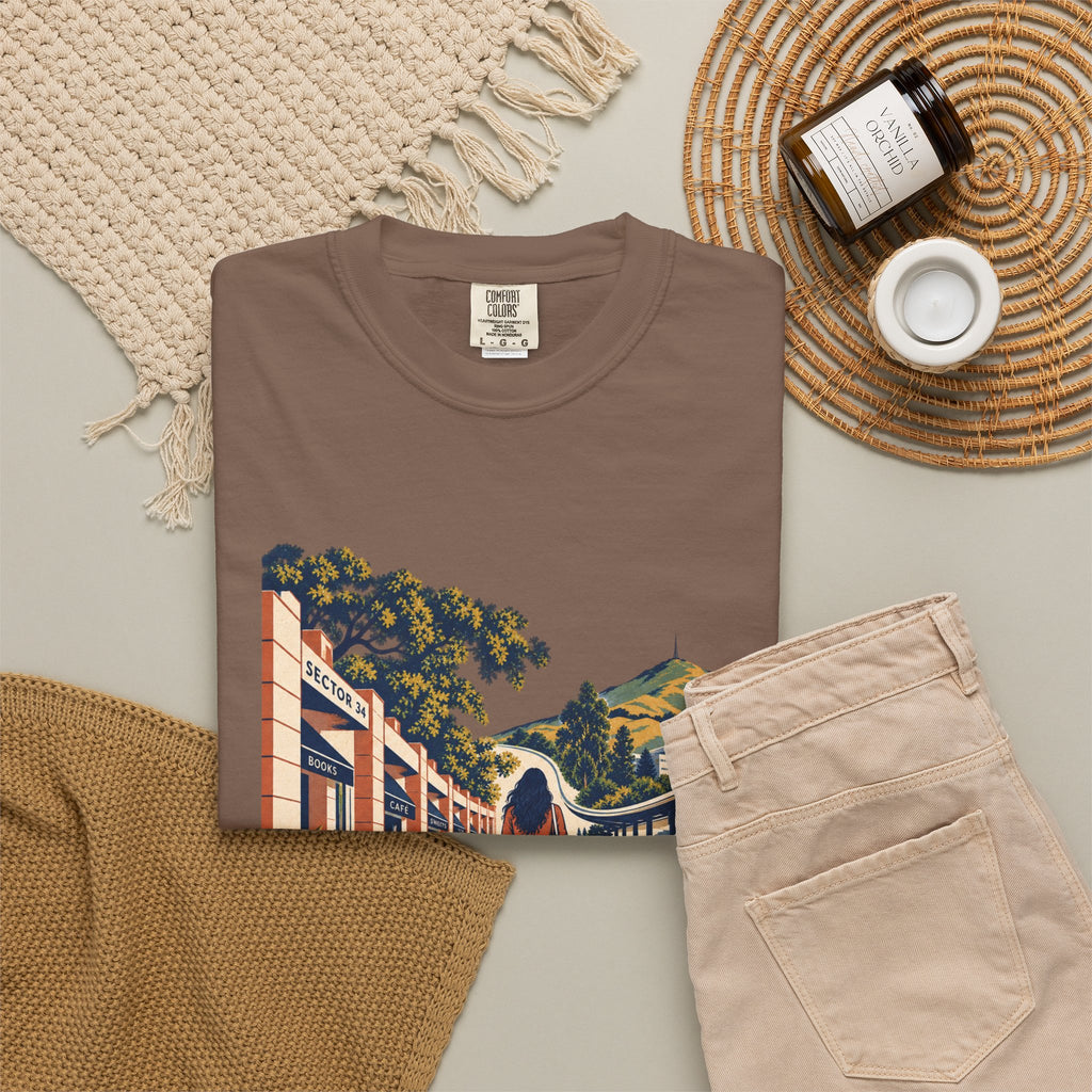 From Sector 34 to Fremont— Rooted White Garment-Dyed T-Shirt