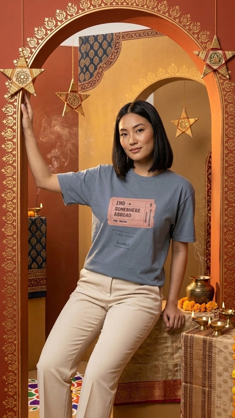 India --> Somewhere Abroad— Rooted T-Shirt