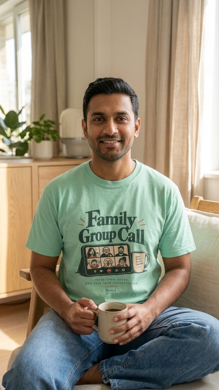 Family Group Call — Rooted White Garment-Dyed T-Shirt