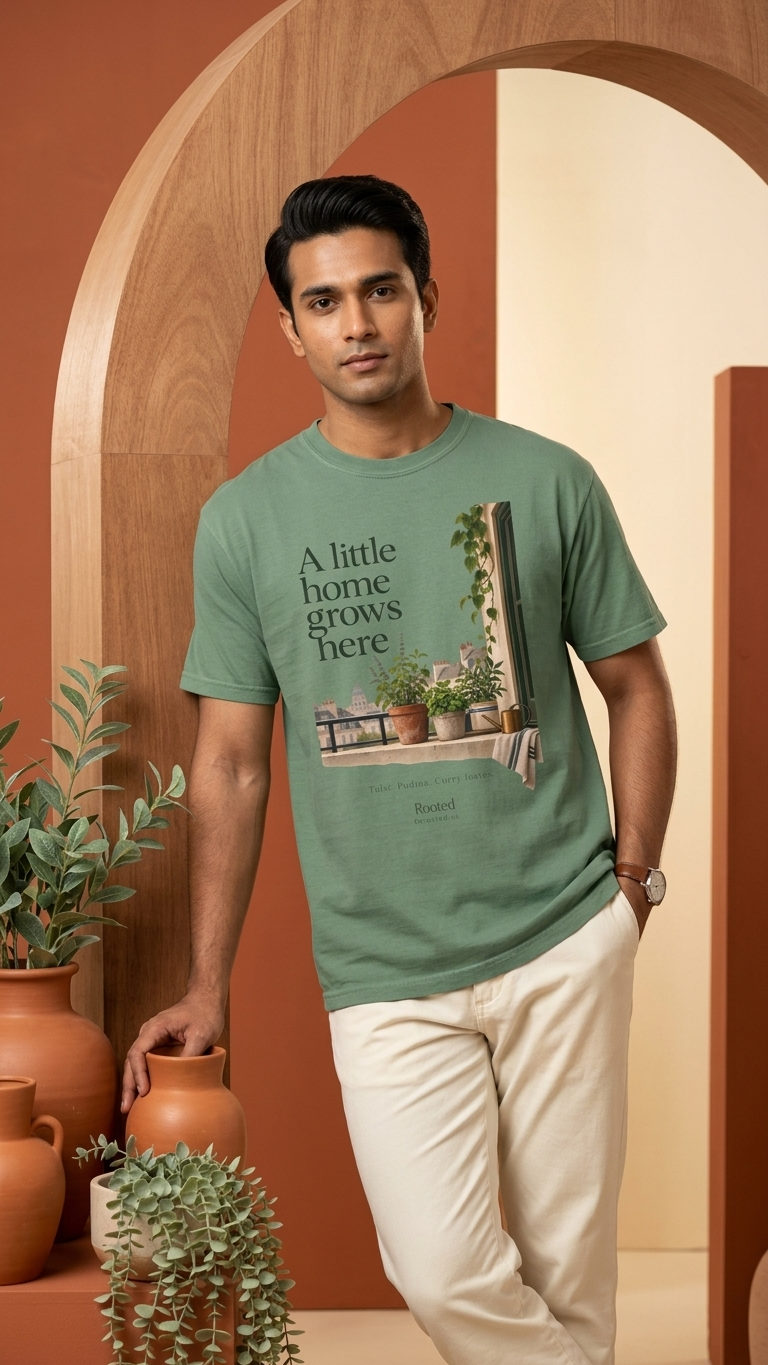 A Little home grow's here — Rooted White Garment-Dyed T-Shirt | Unisex — Men & Women