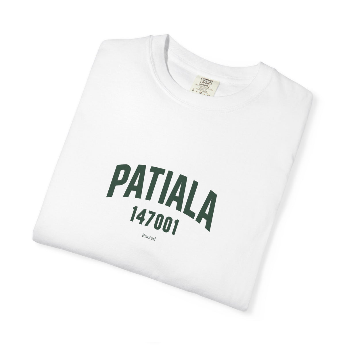 Patiala 147001 — Rooted White Garment-Dyed T-Shirt