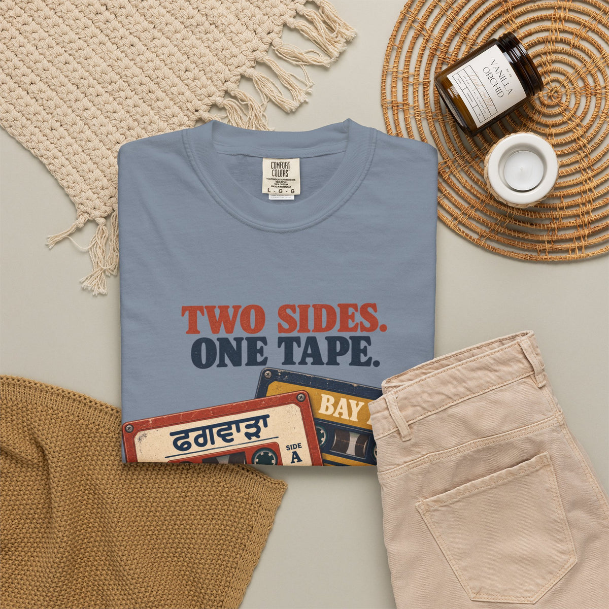 Two sides one tape— Phagwara X Bay area Rooted  T-Shirt
