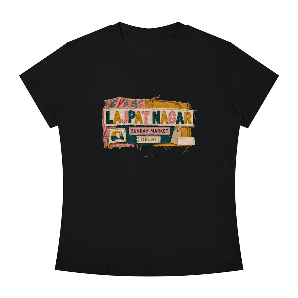 Lajpat Nagar Sunday Market — Women’s Slim Fit T-Shirt | Rooted