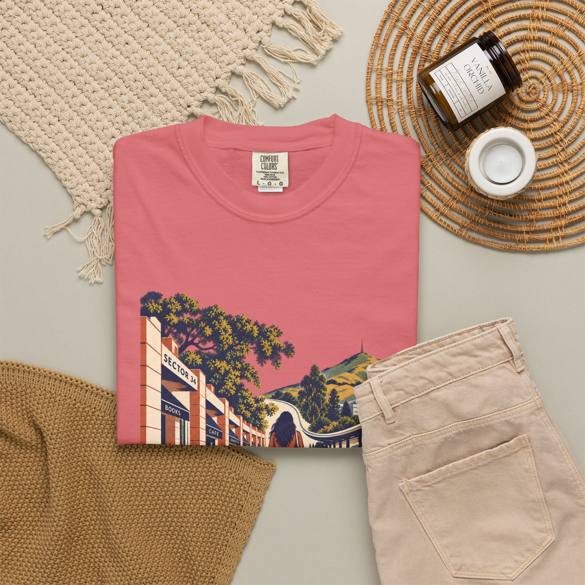 From Sector 34 to Fremont— Rooted White Garment-Dyed T-Shirt