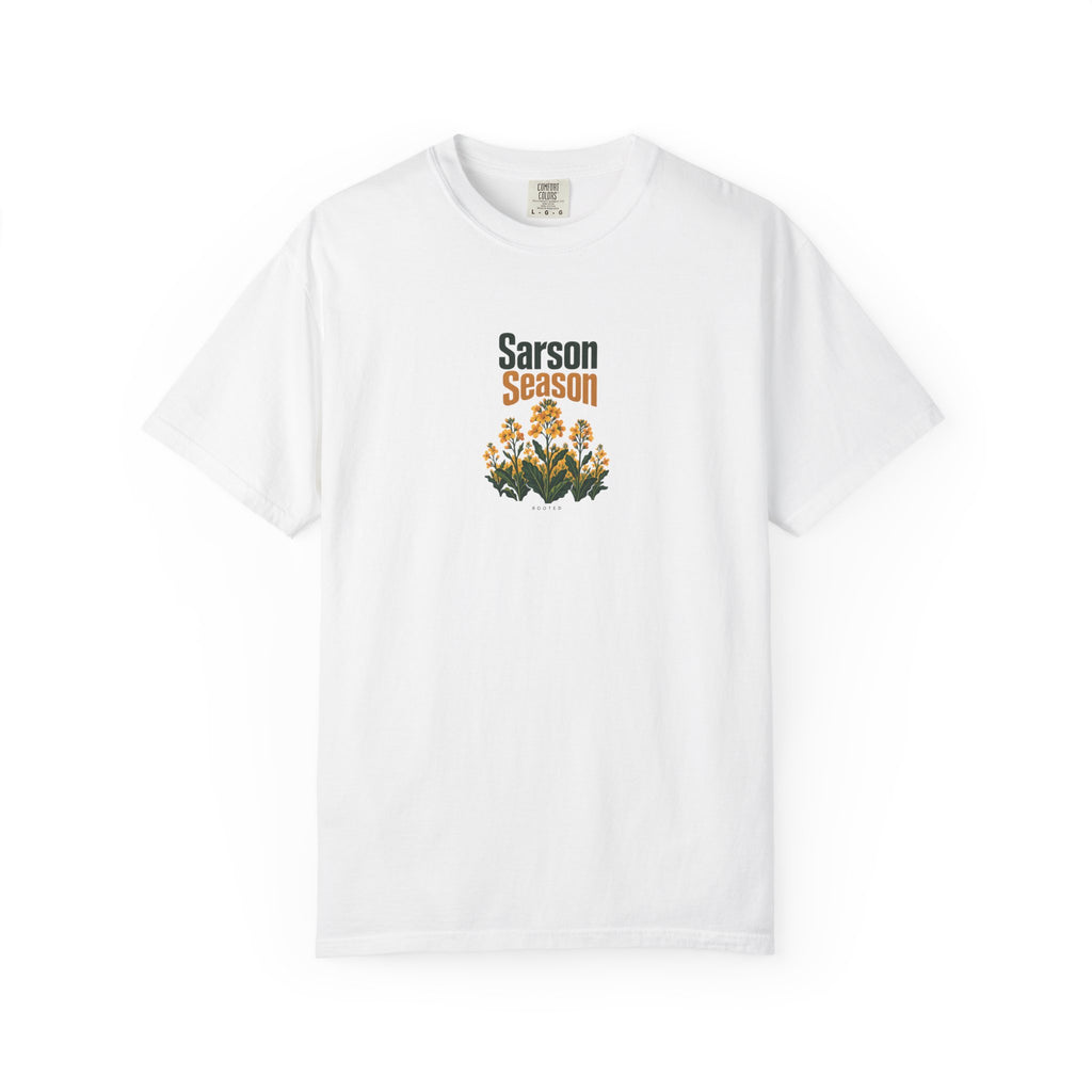 Sarson Season — Rooted White Garment-Dyed T-Shirt